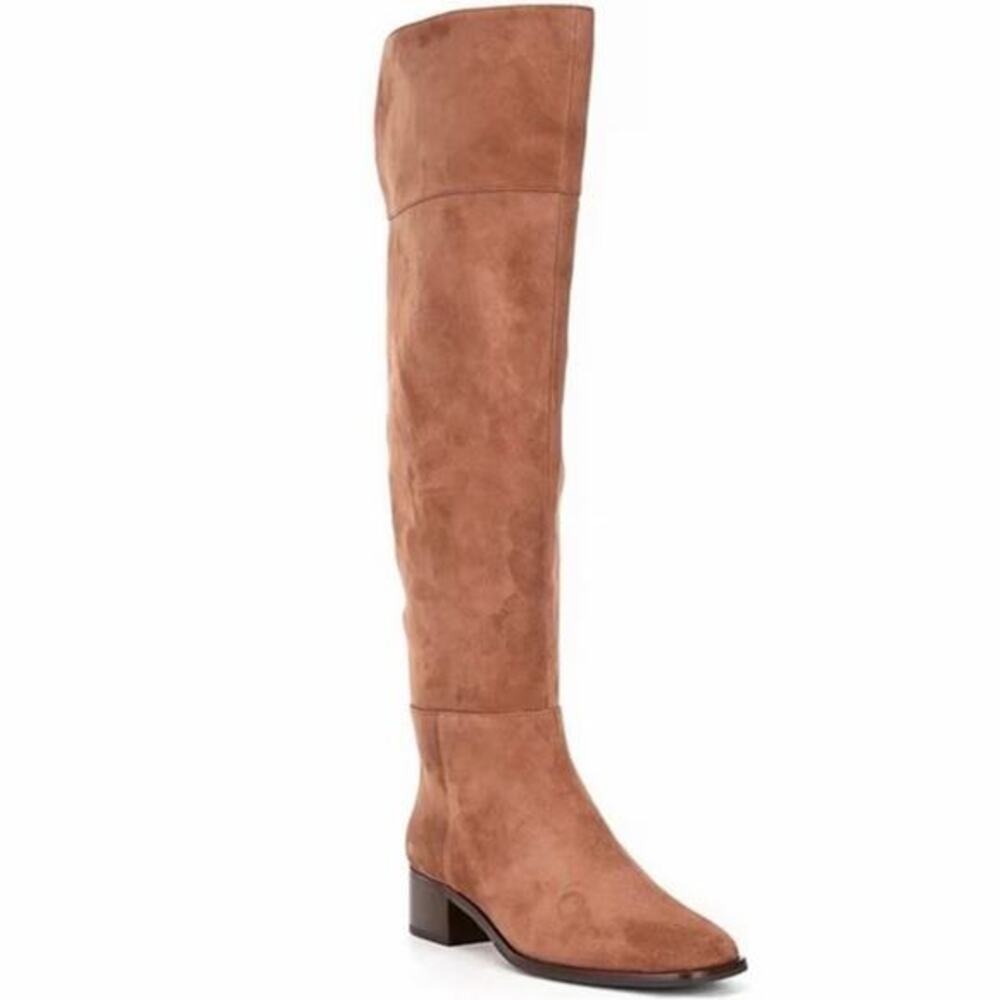 Antonio Melani Rilee Brown Suede Over The Knee Tall Dress Boots - Picture 2 of 11